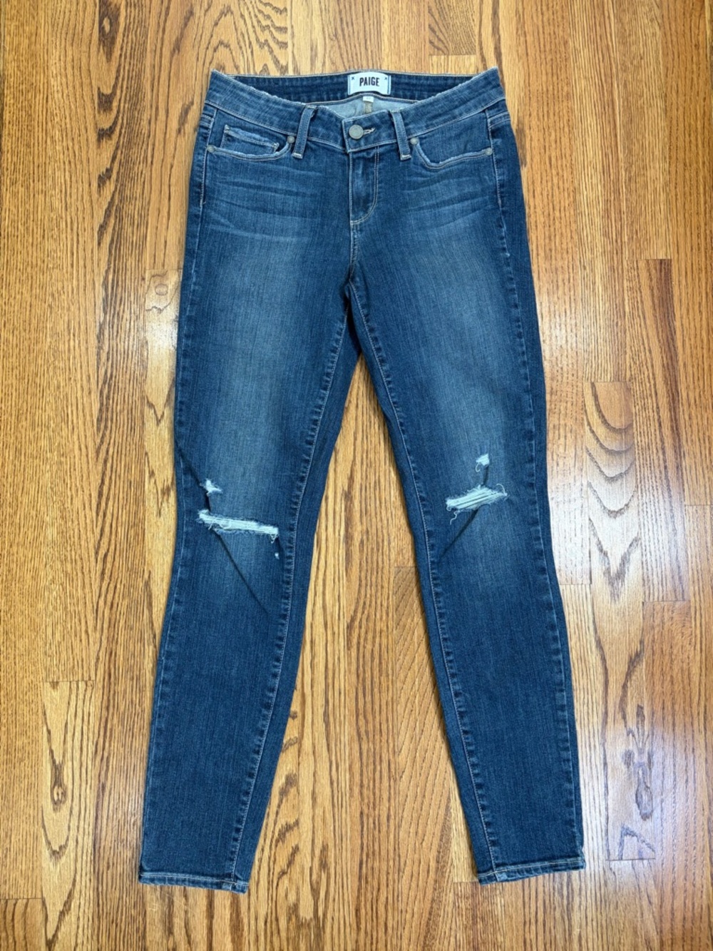 PAIGE Verdugo Ankle Distressed Skinny Jeans (27)
